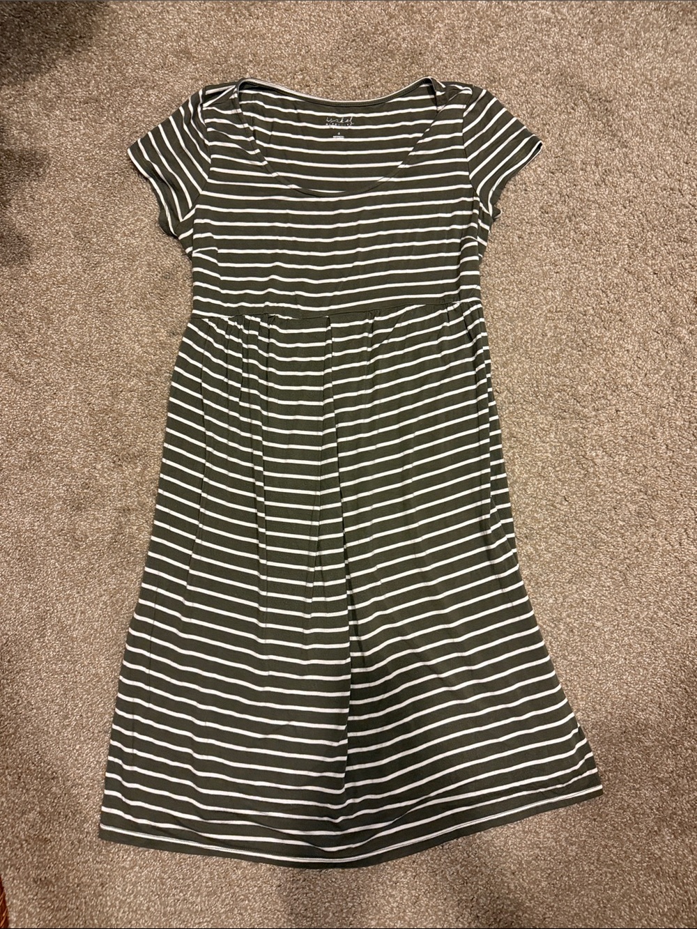 Isabel Maternity by Ingrid & Isabel Olive Green and White Striped Top